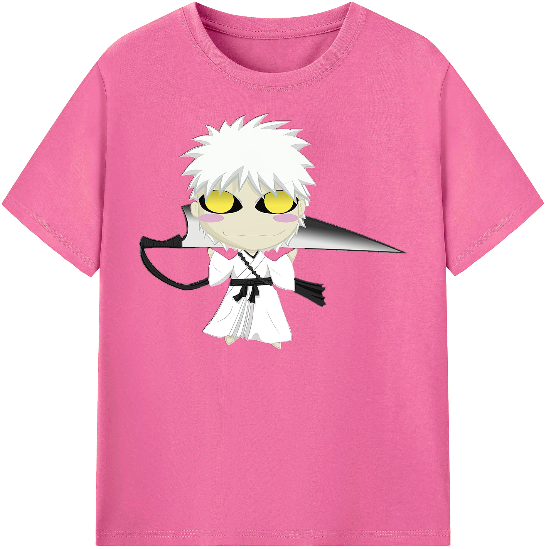 （画像用） ブリーチ 黒崎一護（くろさき いちご）BLEACH Kurosaki Ichigo レディースカジュアルプリントTシャツ（綿100％）
